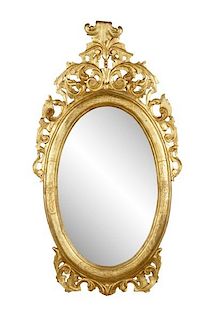 Grand Baroque Style Carved Giltwood Wall Mirror