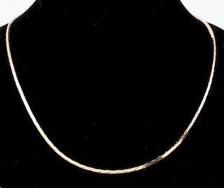 14k Yellow Gold Cobra Style Chain Necklace, 20.5"