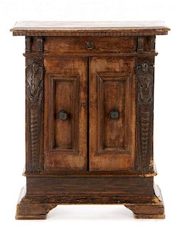 English Jacobean Stained Oak Cabinet