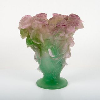 Daum Crystal Vase, Rose Passion