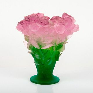 Daum Crystal Vase, Rose Passion