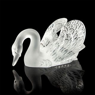 Lalique Crystal Sculpture, Head Down Swan