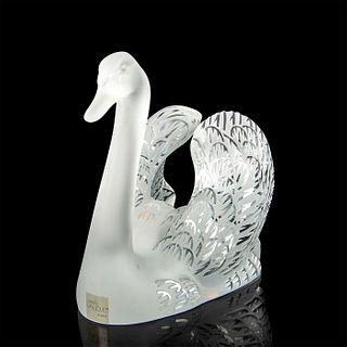 Lalique Crystal Sculpture, Head Up Swan