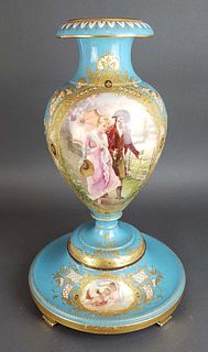 Large Royal Vienna Porcelain Vase on Base