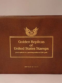 Golden Replicas Of United States Stamps, Proof Replicas On A Gleaming Surface Of 22KT Gold