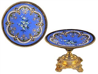 19th C. French Jeweled Enamel Miniature Centerpiece