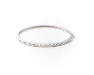 Ladies 18K White Gold & Diamond Bangle Bracelet