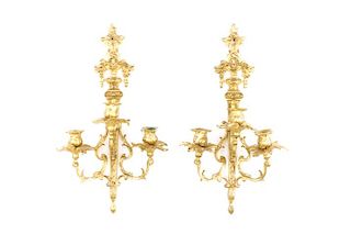 Pair, Neoclassical Style Gilt Bronze Wall Sconces