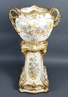 Late 19th C. Royal Bonn German Porcelain Planter on