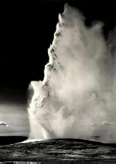 ANSEL ADAMS, Old Faithful Geyser Eruption, 1949