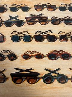 Wayne Thiebaud, Five Rows Of Sunglasses, 2000  Plate Signed & Numbered