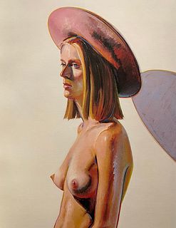 Wayne Thiebaud, Girl With Pink Hat, 1973