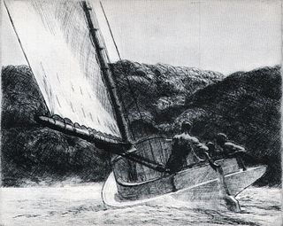 Edward Hopper, The Catboat, 1922, 10x7