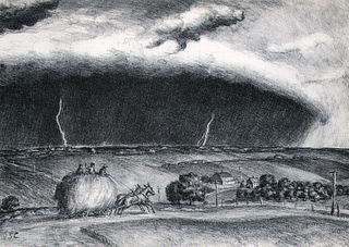 John Steuart Curry, The Line Storm, 1935, 10x7