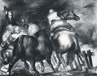 Jon Corbino, Escaped Bull, 1937, 10x7