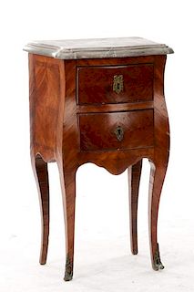 Louis XV Marble & Rosewood Night Stand, 18/19 C.