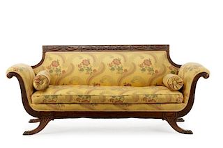 Classical Carved Sofa, Manner of Duncan Phyfe