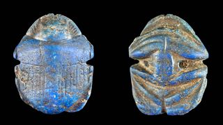 Egyptian Late Period Lapis Lazuli Scarab Amulet