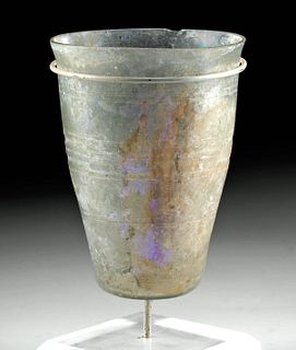 Museum-Exhibited Roman Wheel Cut Glass Beaker