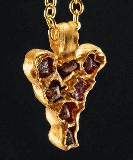 Roman Gold & Garnet Grape Cluster Pendant