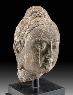 Massive Chinese Tang Dynasty Marble Buddha Head