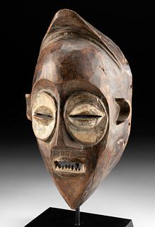 Rare 19th C. African DR Congo Mbagani Wood Ritual Mask