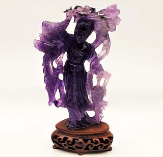 Chinese Carved Amethyst Guan Yin
