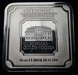 Geiger Edelmetalle Schloss Guldengossa 10 ozt .999 Silver Bar