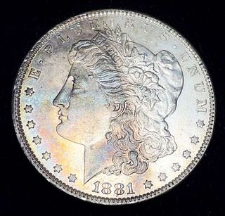 Nice Toning 1881-O Morgan Silver Dollar MS63 