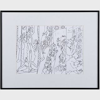 Red Grooms (b. 1937): Theater Scene: Four Prints