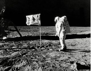 Buzz Aldrin, Moon, American Flag,1969 Print