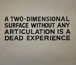 John Baldessari "A two-dimensional..." Offset Lithograph, Plate Signed