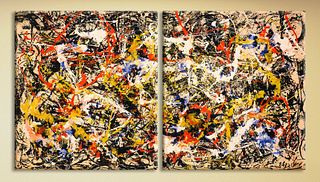 Jackson Pollock "Convergence, 1952" Canvas Print, Two-Panel