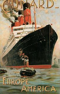 Cunard, Europe, America Poster