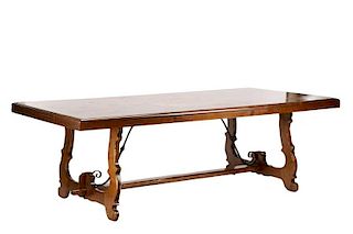 French Provincial Style Walnut Dining Table