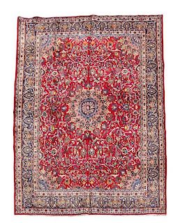 Hand Woven Persian Mashad Area Rug 12' 3" x 9' 7"