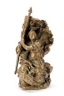Alexandre Falguiere "Allegory of Defense" Bronze