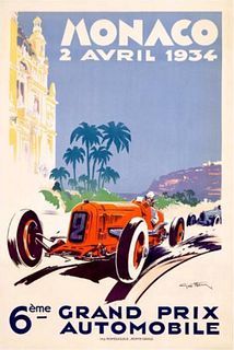 "Grand Prix, Monaco, 1934" Poster
