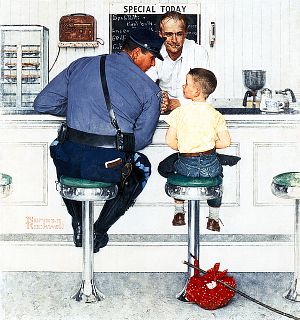 Norman Rockwell "Untitled" Pillow