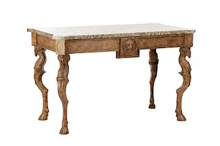 Polychromed Louis XV Style Granite Console Table