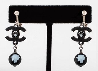 Chanel Runway Silhouette Drop Clip Earrings, 2012