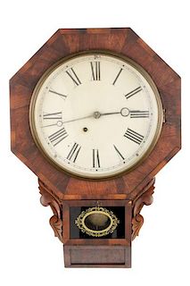 1880 New Haven Rosewood Short Drop Clock