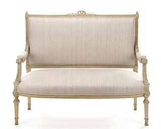 French Louis XVI Style Polychromed Settee