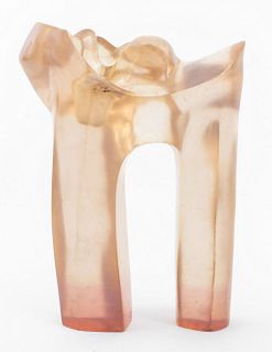 Mid-Century Pink Resin Organic Form Sculpture