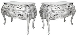 Hollywood Regency Rococo Revival Commodes, 2