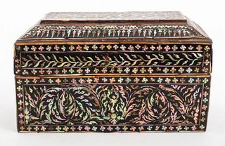 Cambodian Mother of Pearl Lacquered Trinket Box
