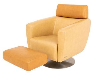 Nicoletti Italian Toffee Leather Lounge Armchair