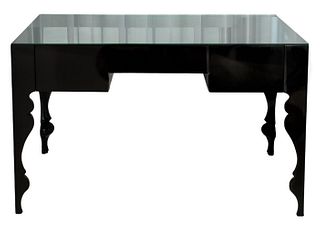 Reeves Design Black Glass Top Vanity Table