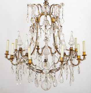 Louis XV Style Cage Form Ten Light Chandelier