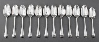 Georgian Silver Table or Place Spoons, 18th C, 12